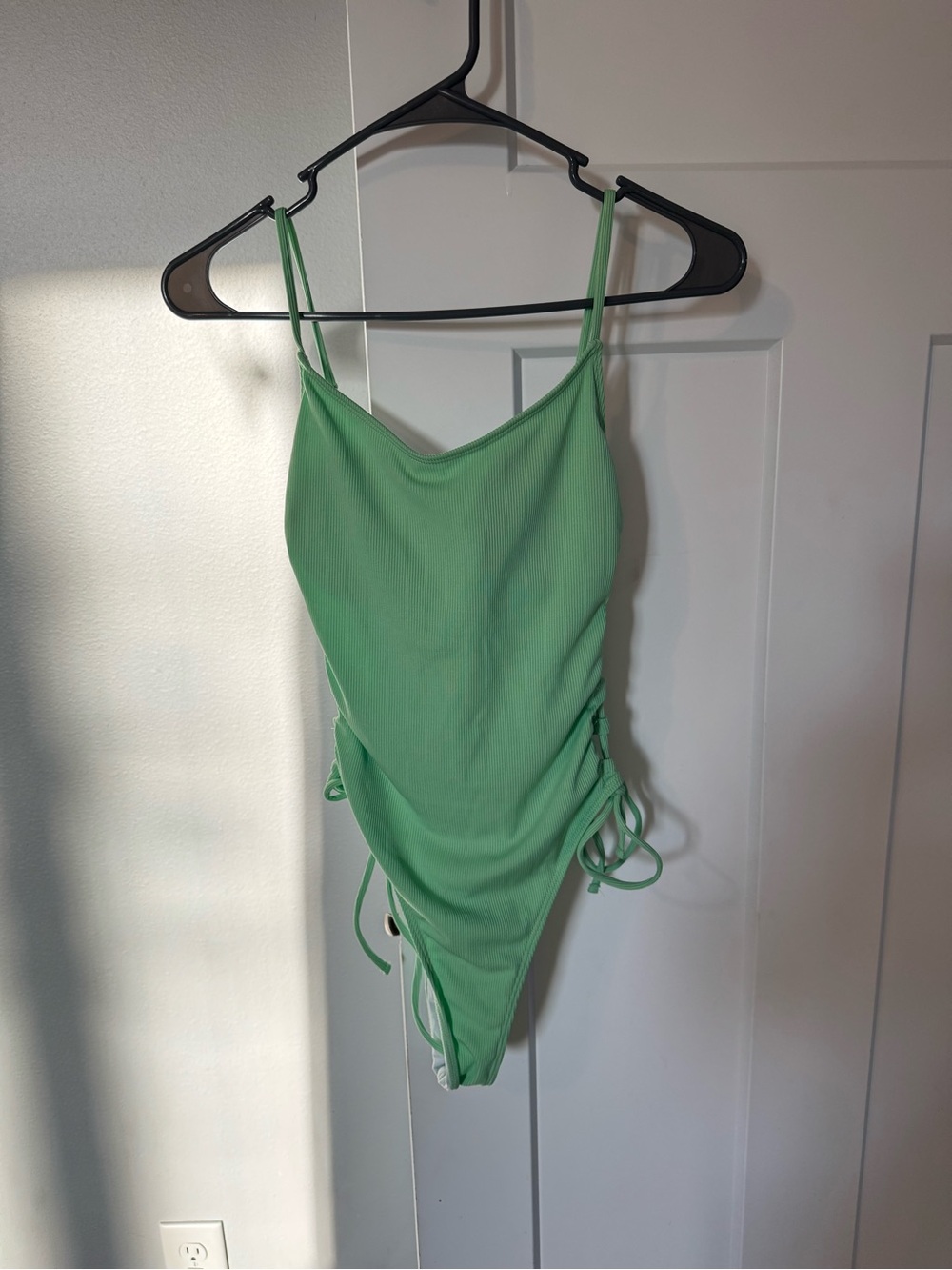Green Ribbed One-Piece Swimsuit